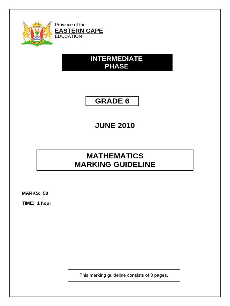 GR 6 English Maths Provincial Memo | PDF | Electrical Engineering ...