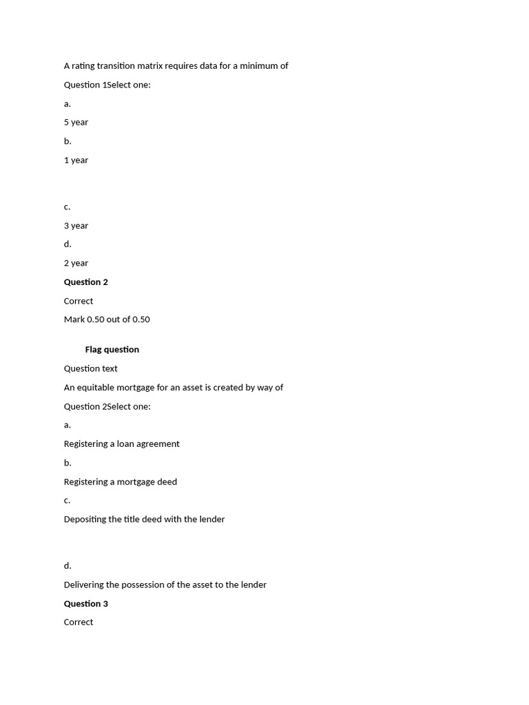 Minimum Data for Rating Transition Matrix | PDF | Financial Risk | Loans