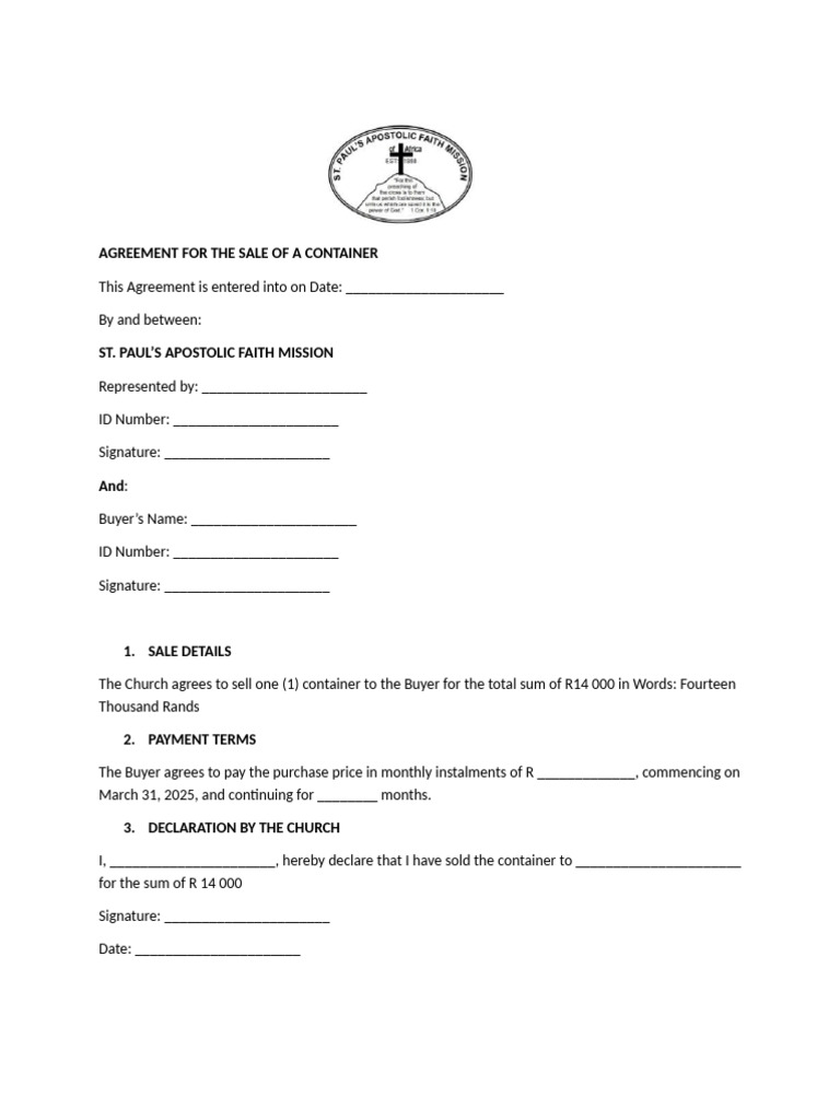 Container Agreement | PDF