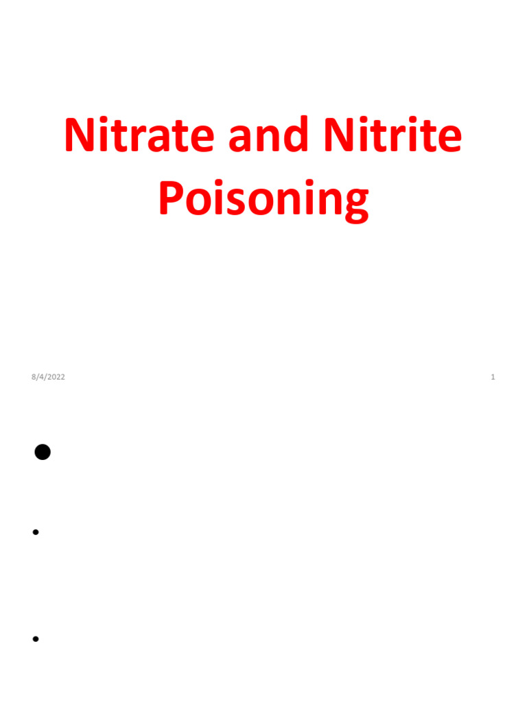 Nitrate and Nitrite Poisoning in Animals | PDF | Nitrate | Ruminant