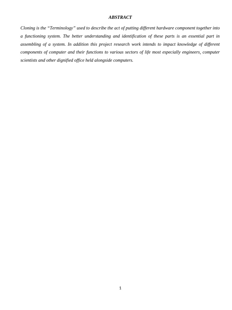 Cloning of A Micro Computer | PDF | Computer Hardware | Computer Data ...