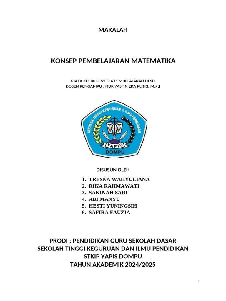 Konsep Pembelajaran Matematika SD | PDF
