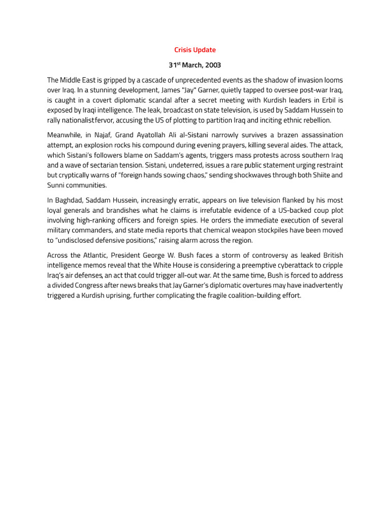 Crisis Update - 2 | PDF