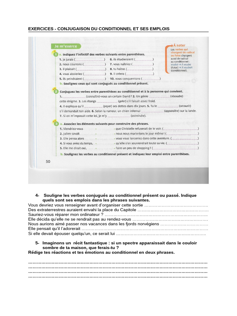 Exercices sur le conditionnel en français | PDF