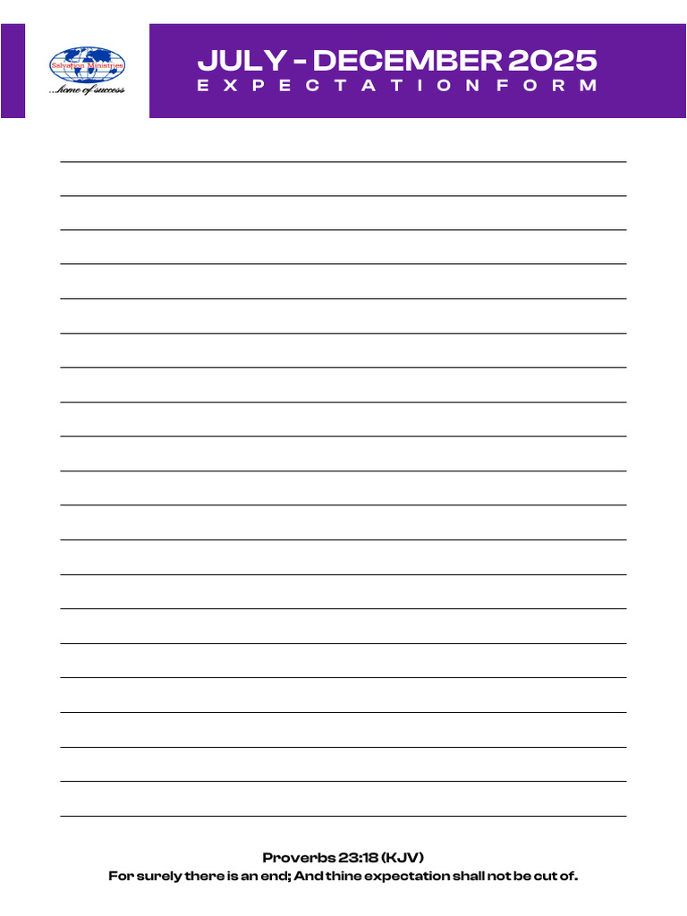 Expectation Form 2025 | PDF