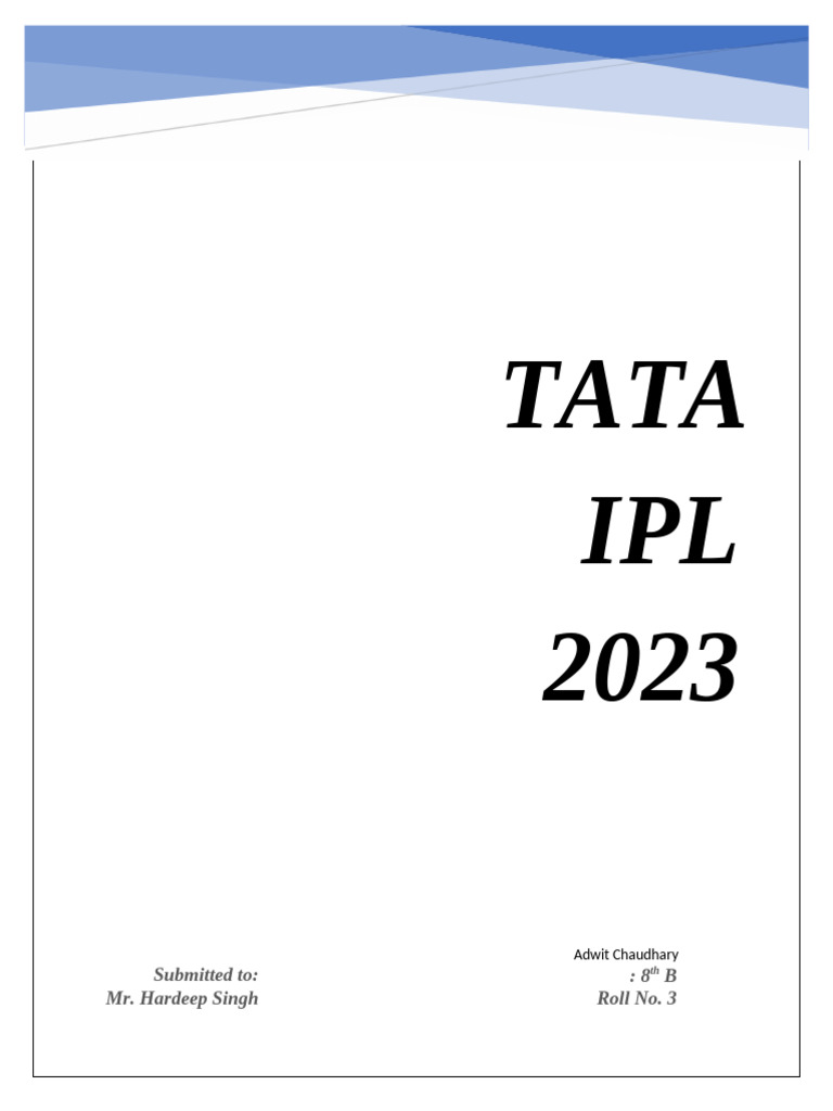 Tata Ipl 2023 | PDF
