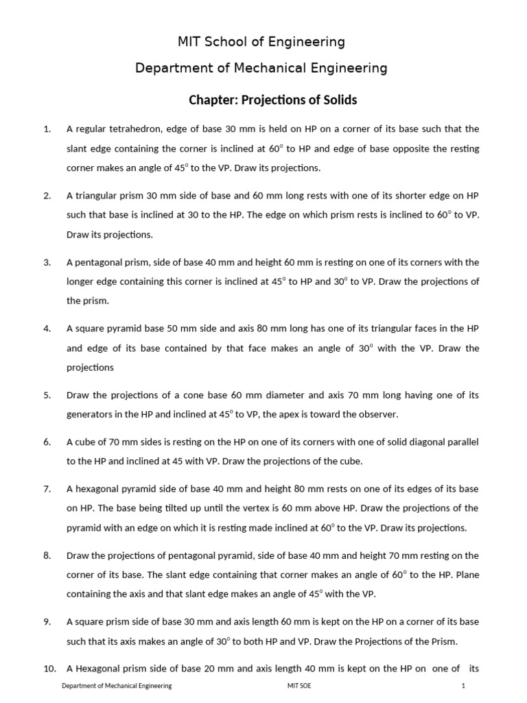 Assignment On Projections of Solid | PDF | Polytopes | Convex Geometry