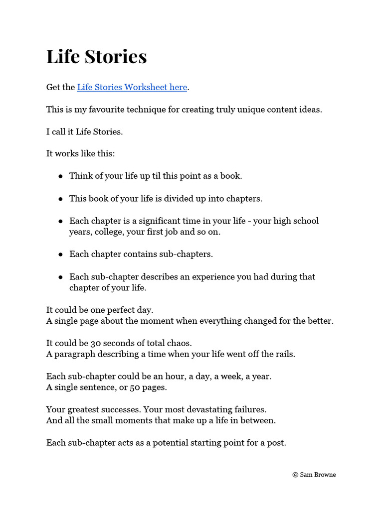 Crafting Unique Life Stories | PDF
