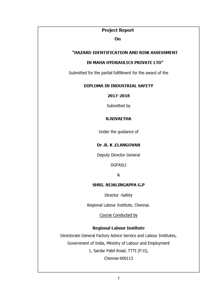 Hazard Identification & Risk Assessment Report | PDF | Risk | Hazards