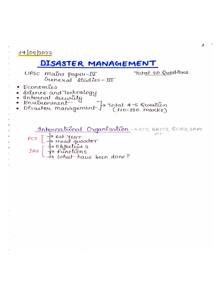 Disaster Management | PDF