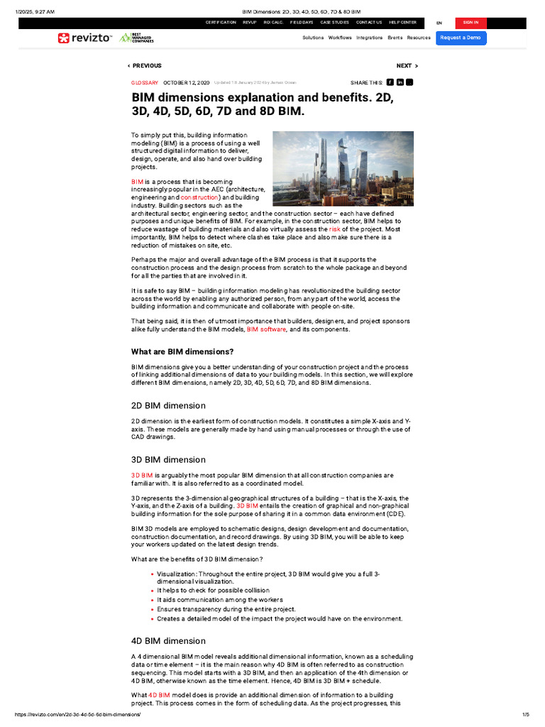 Bim Dimensions - 2d, 3d, 4d, 5d, 6d, 7d & 8d Bim | PDF