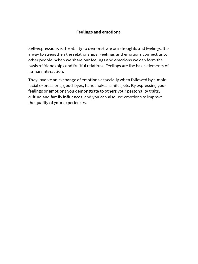 Feelings and Emotions | PDF
