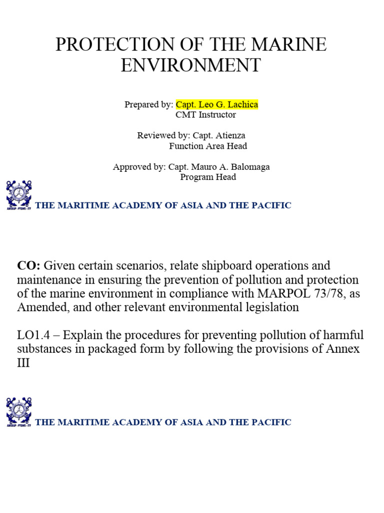 MARPOL Annex III: Pollution Prevention | PDF | Dangerous Goods ...