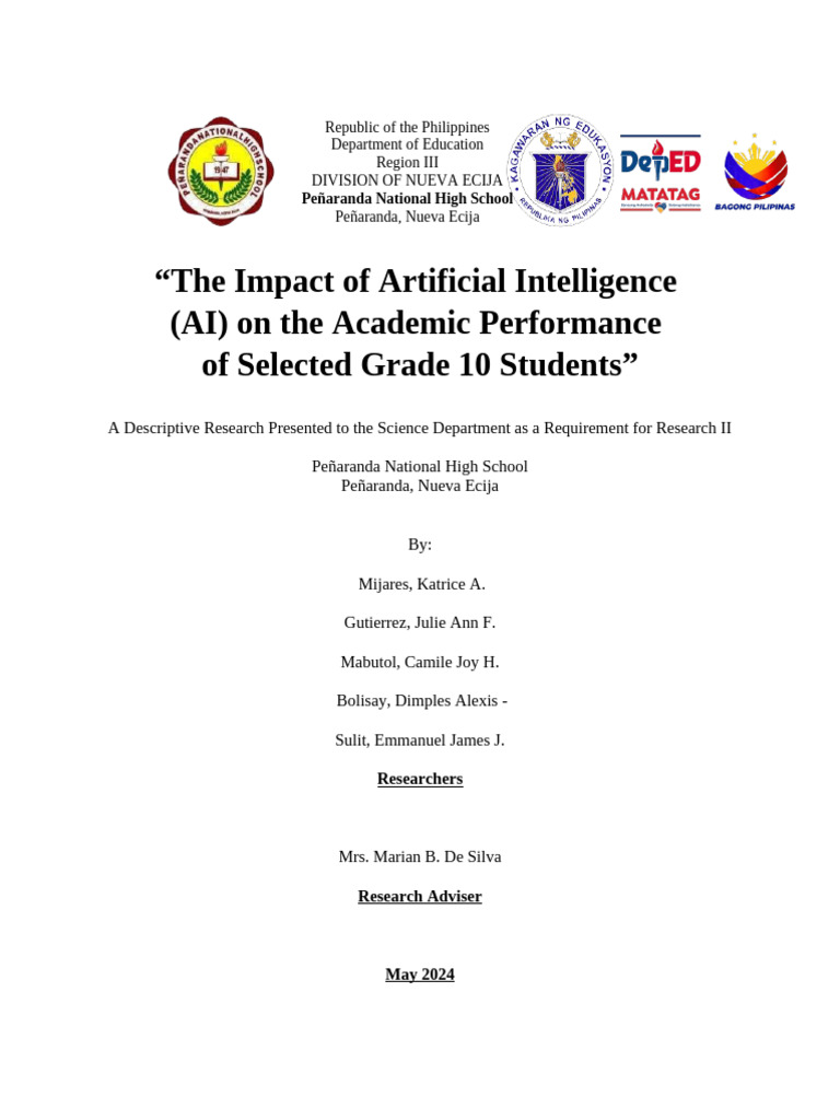 AI's Impact on Grade 10 Academic Performance | PDF | Artificial ...