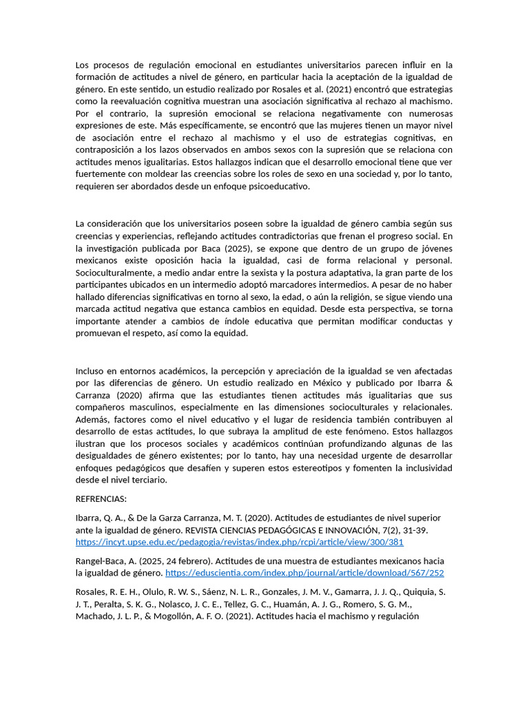 Actitudes Hacia La Igualdad de Género | PDF | Género | Estudios de género