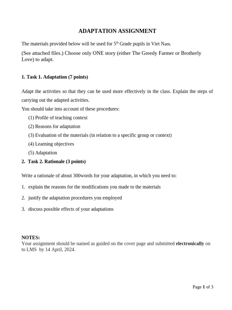 Reasons for Adaptation in Teaching Materials | PDF