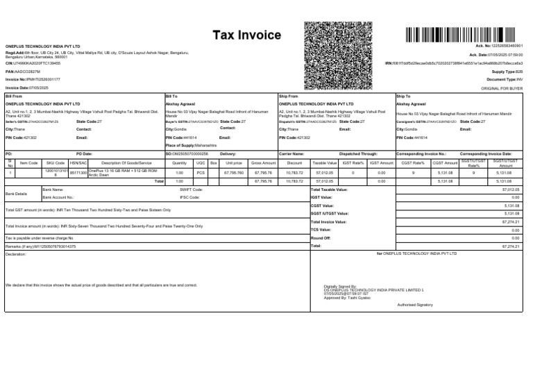 Vahuli Pin Code Invoice Details | PDF | Invoice | Payments