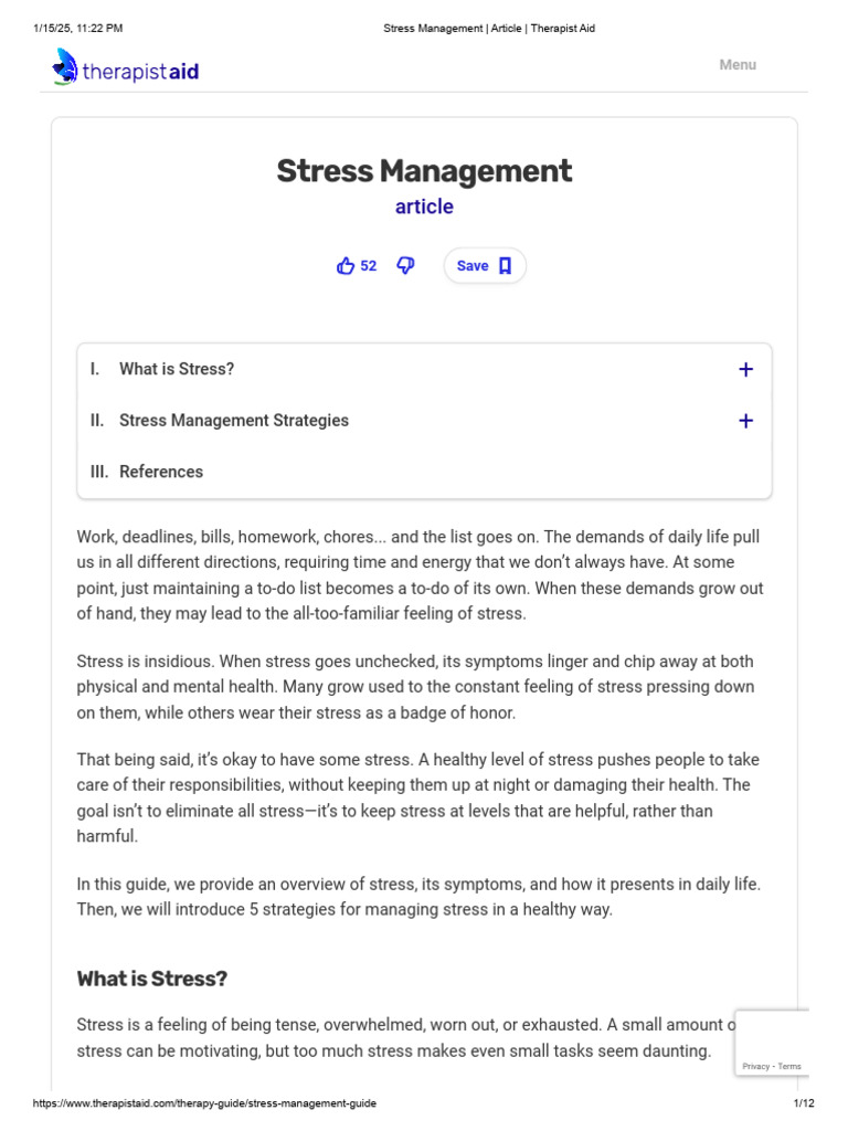 Effective Stress Management Strategies | PDF | Psychological Resilience ...
