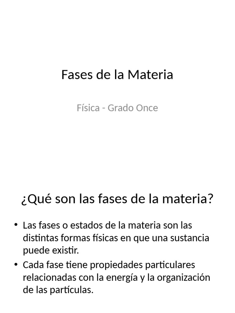 Fases de la Materia: Sólido, Líquido, Gas y Plasma | PDF