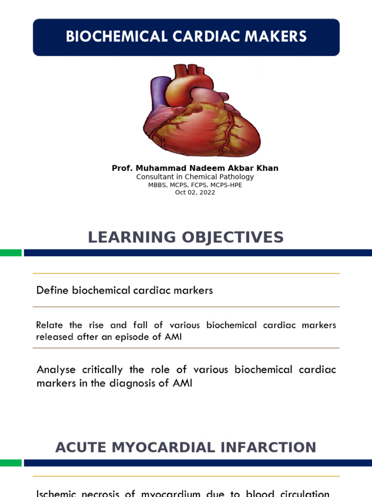 Biochemical Cardiac Markers in MI Diagnosis | PDF | Myocardial ...