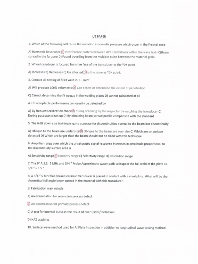 UT Paper - ASNT L3 - 1 | PDF