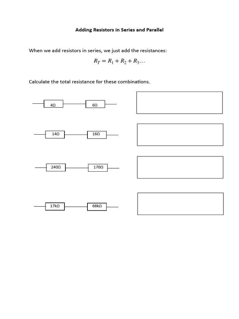 Series and Parallel Resistor Calculations | PDF
