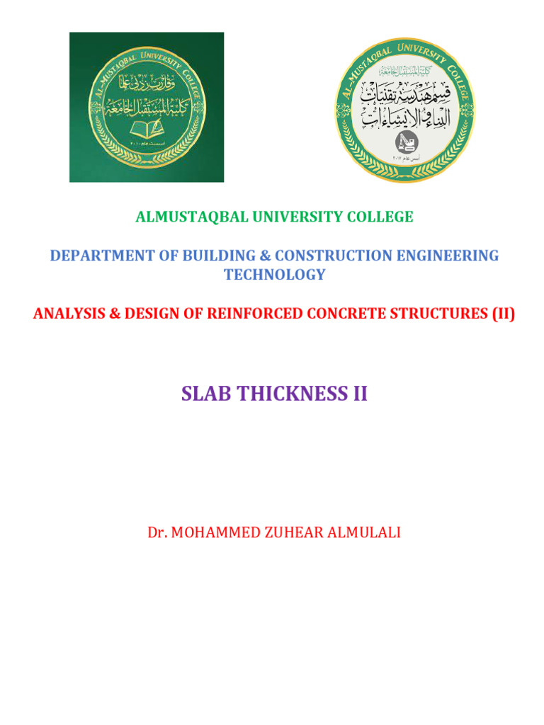Slab Thickness Calculation for Beams | PDF | Structural Engineering ...