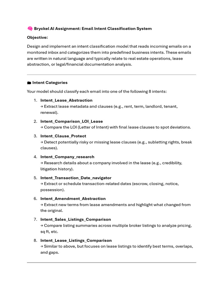 AI Assignment - Intent Classfication | PDF | Lease