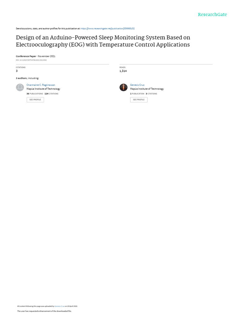 Arduino Sleep Analysis Device | PDF | Sleep | Rapid Eye Movement Sleep
