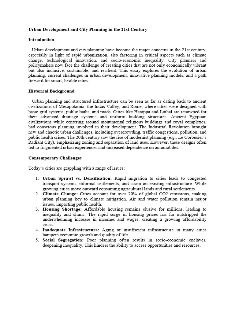 21st Century Urban Development Challenges | PDF | Urban Planning ...