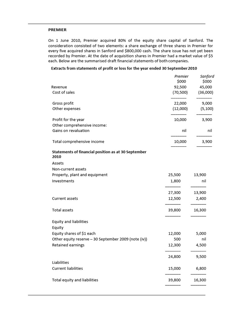 Premier - Consolidated Financial Statements | PDF | Equity (Finance ...