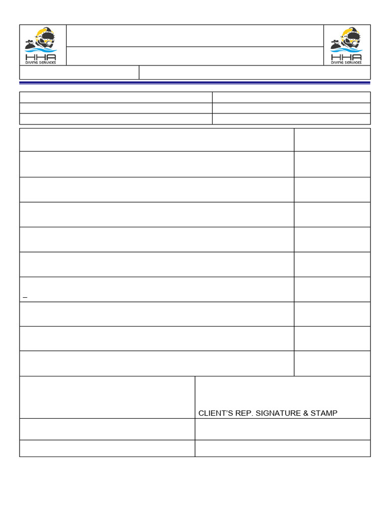 HHA-F002 Pre Dive Checklist-1 | PDF