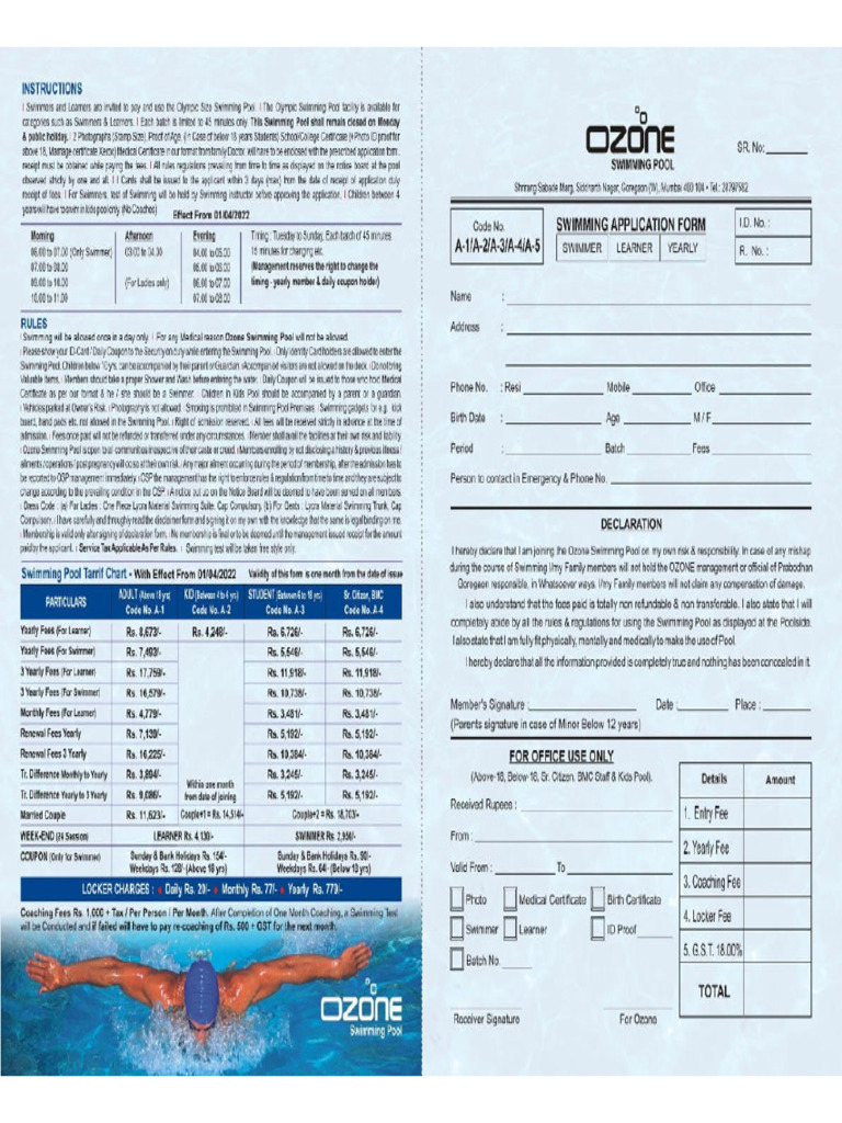 Ozone Application Form | PDF
