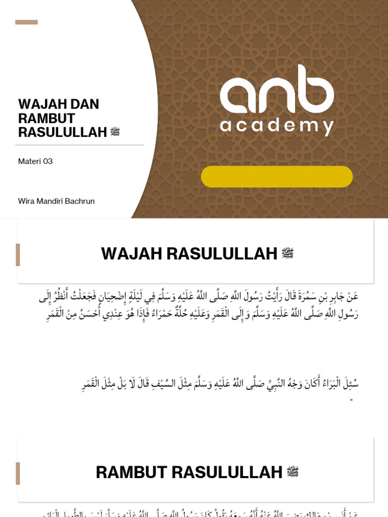 Rambut dan Wajah Rasulullah ﷺ | PDF