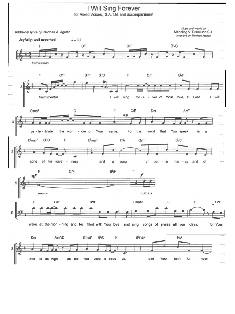 I Will Sing FOrever of Your Love | PDF