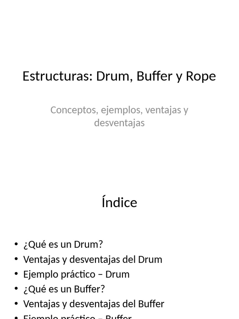 Estructuras de Datos: Drum, Buffer y Rope | PDF | Almacenador ...