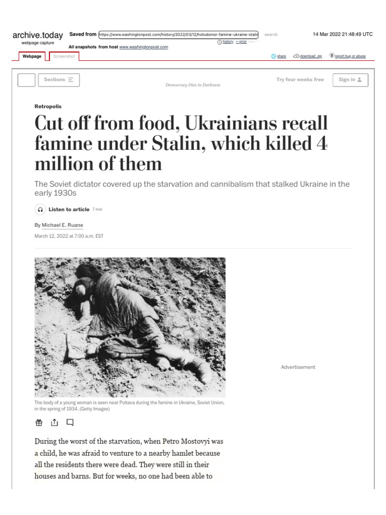 Holodomor: Ukraine's Famine History | PDF | Famine | Ukraine