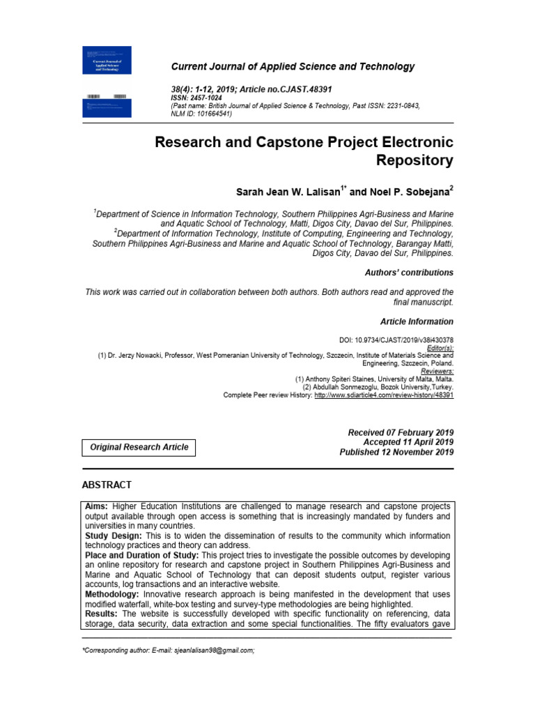 Research Repository for Capstone Projects | PDF | World Wide Web ...