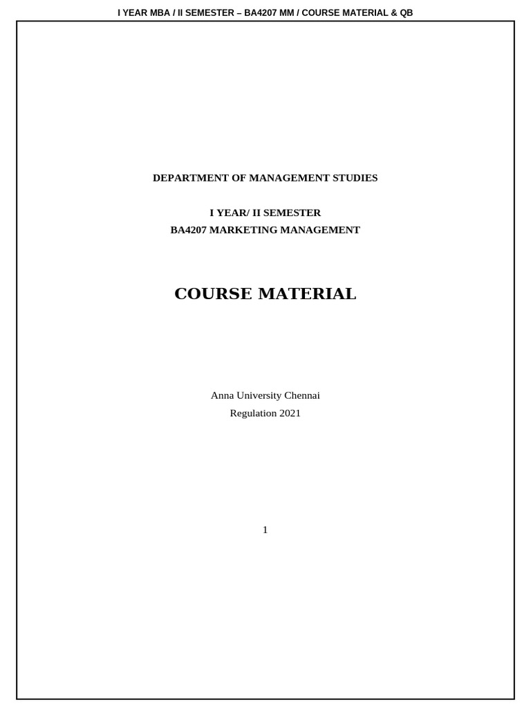 MM - BA4207 - 5 Unit Notes | PDF | Marketing | Behavior