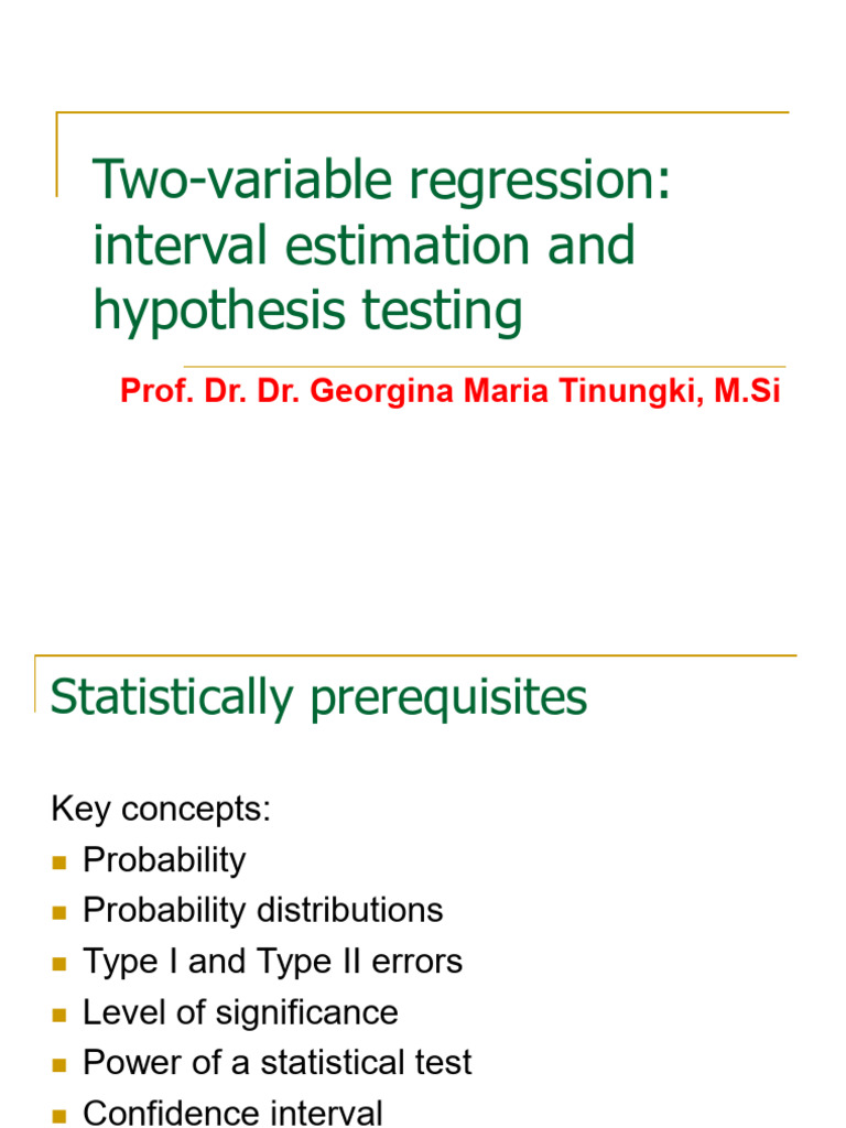 Two-Variable Regression Analysis Guide | PDF | Confidence Interval ...