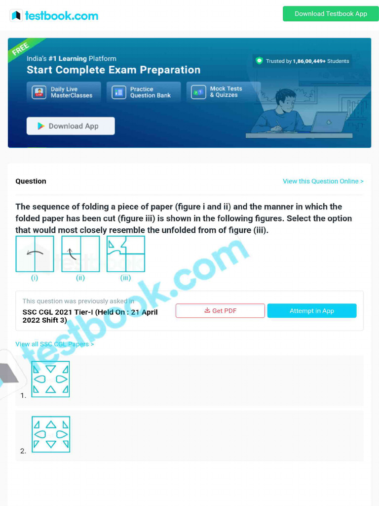 The Sequence of Folding A Piece of Paper Figure I ...