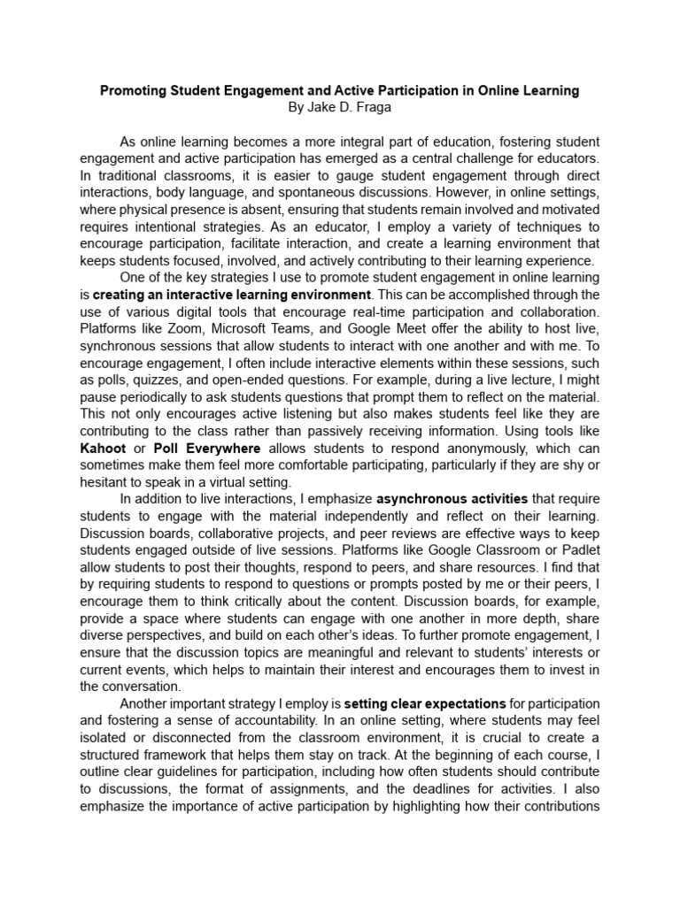 Boosting Engagement in Online Learning | PDF | Educational Technology ...