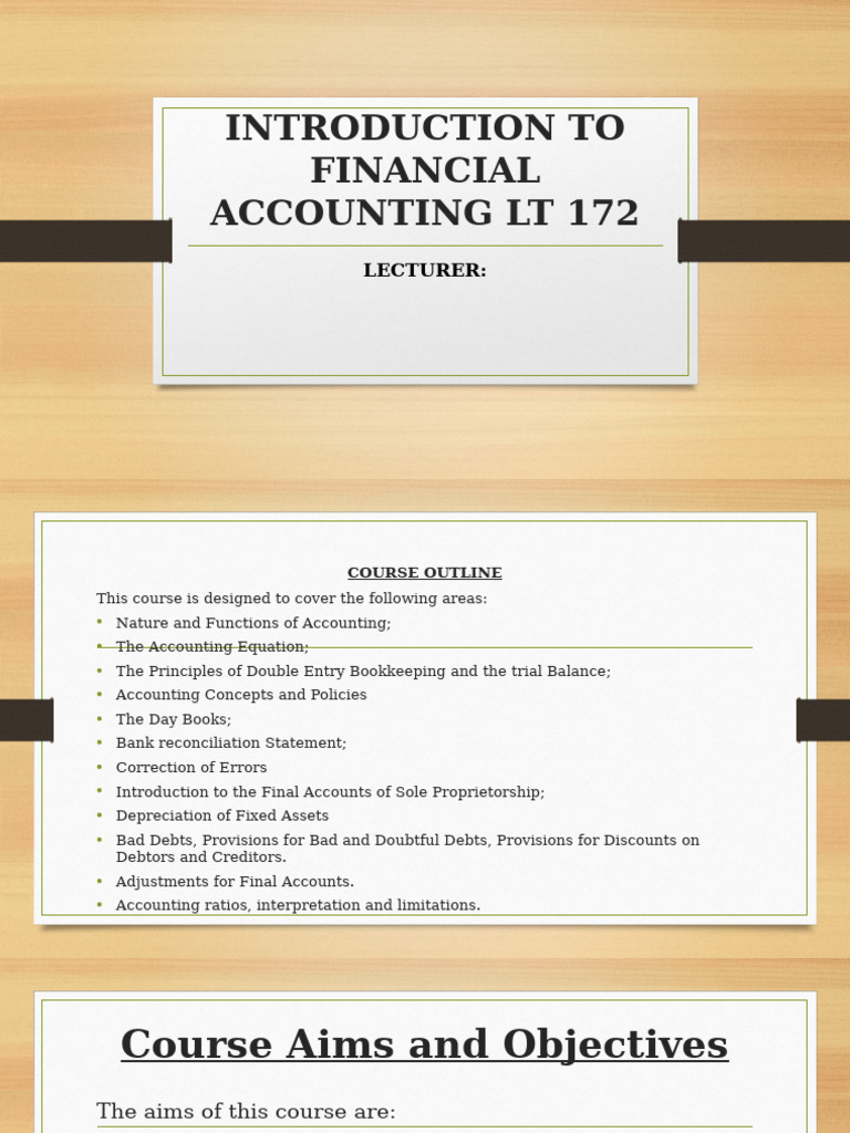 Introduction to Financial Accounting Course | PDF | Accounting ...