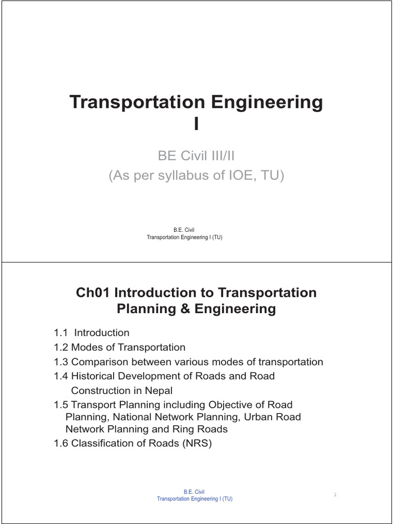 Introduction to Transportation Engineering | PDF | Transport