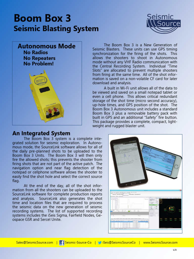 Boom Box 3: Autonomous Seismic Blasting | PDF | Global Positioning ...