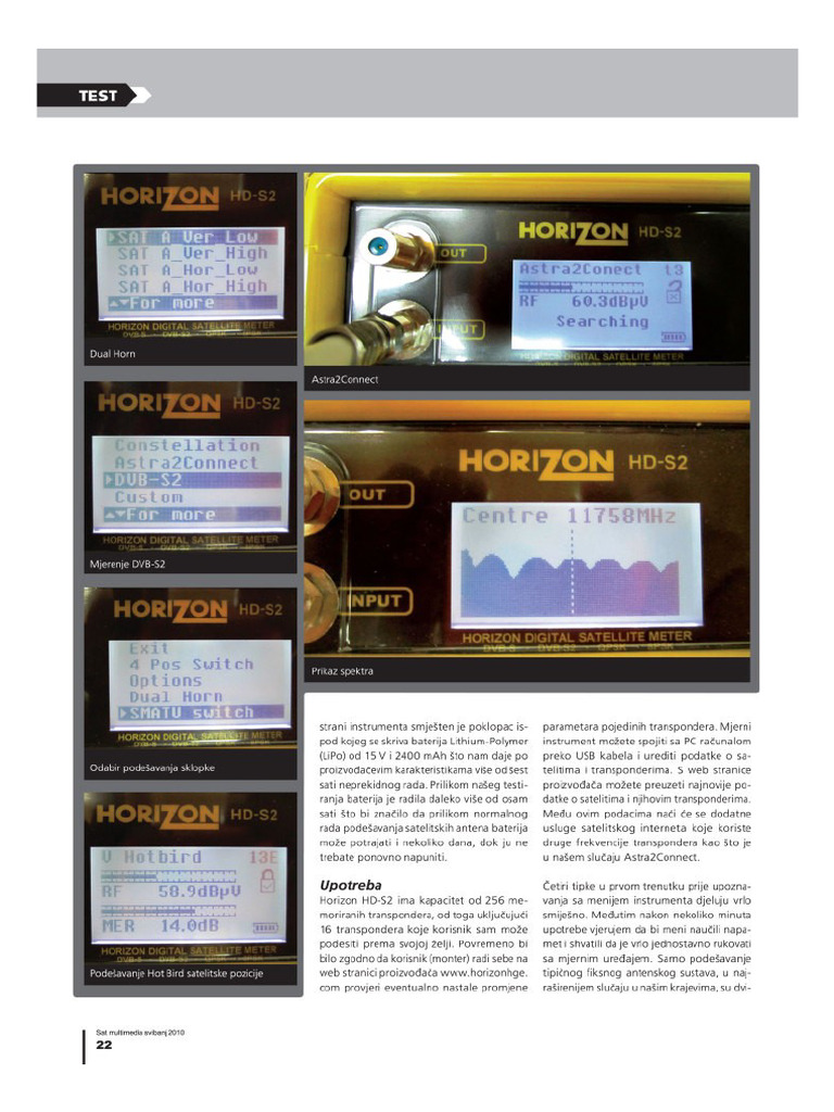 Horizon HD-S2 Test Report Page 2 | PDF