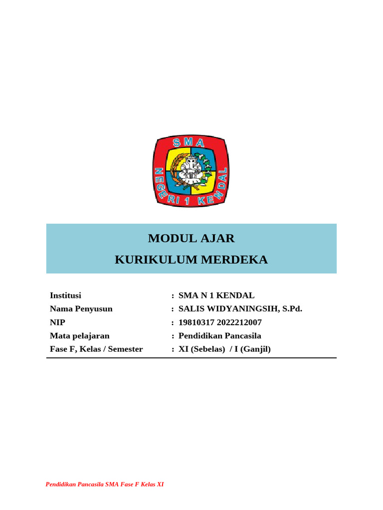 Modul Ajar Pancasila Kelas XI SMA | PDF
