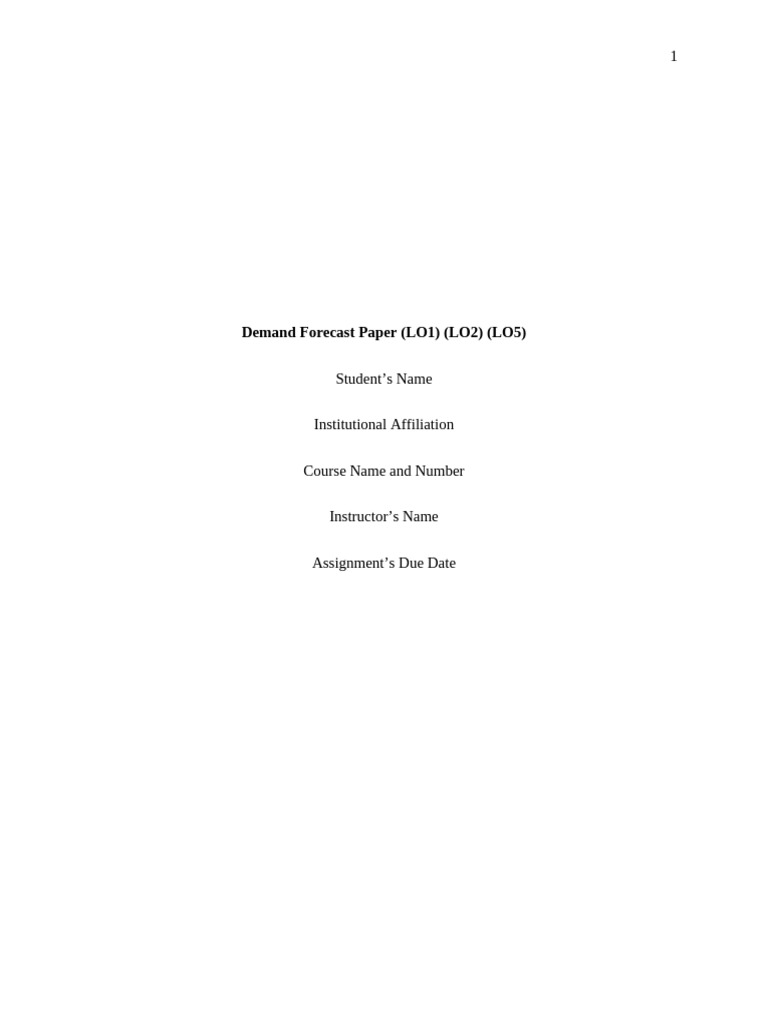 Demand Forecast Paper - Edited | PDF | Forecasting