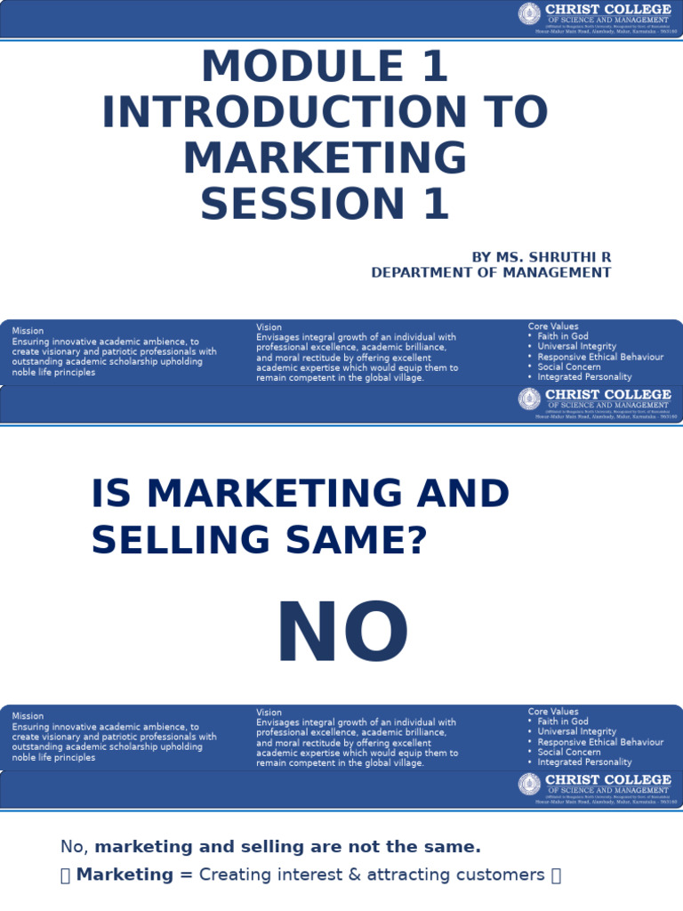 MM Unit 1 | PDF | Righteousness | Marketing