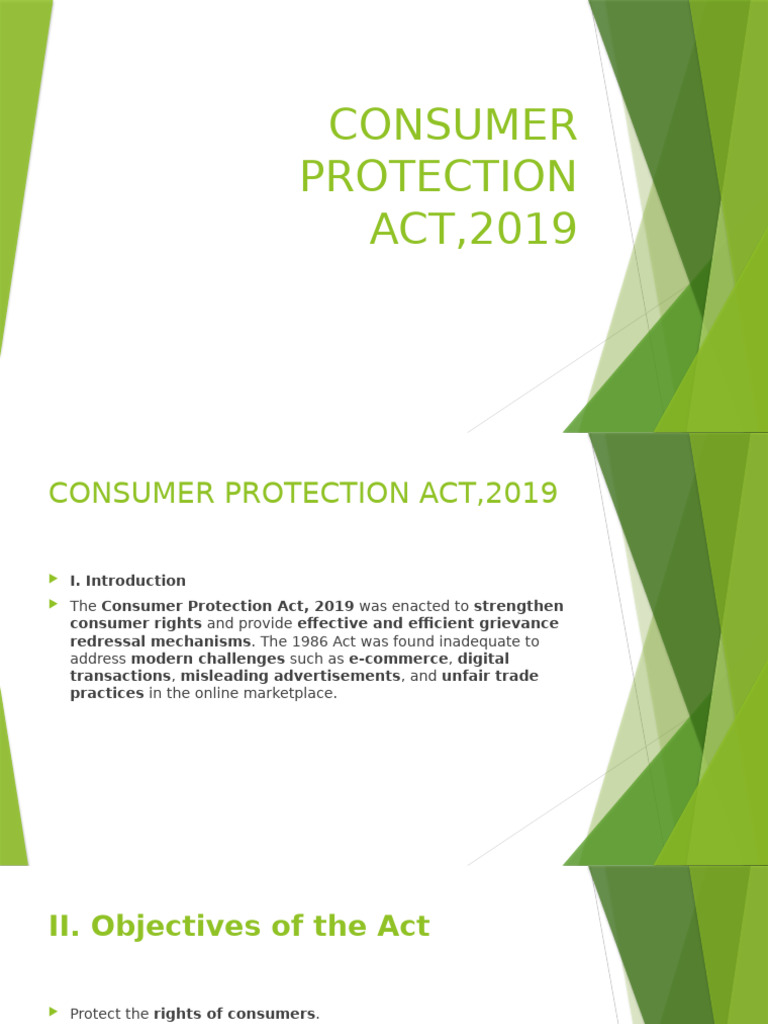Consumer Protection Act 2019 Overview | PDF | Consumer Protection ...